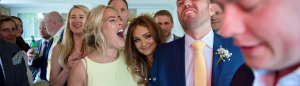 Crowd entertained by top London wedding magician Parker