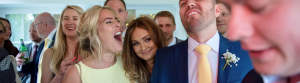 Crowd entertained by top London wedding magician Parker