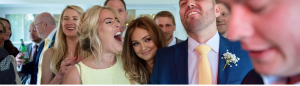 Crowd entertained by top London wedding magician Parker